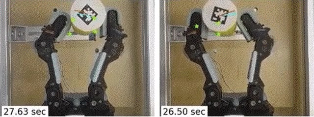 Two examples of haptic pose estimation during grasping